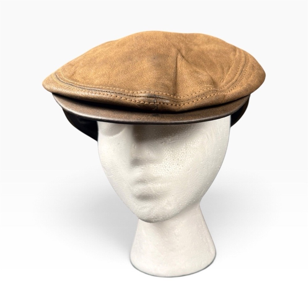 Adventure Bound Men's Brown Solid Flat Cap Hat Newsboy Style